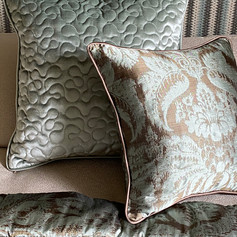 Vermicelli Quilted Cushion and Piped Cushion