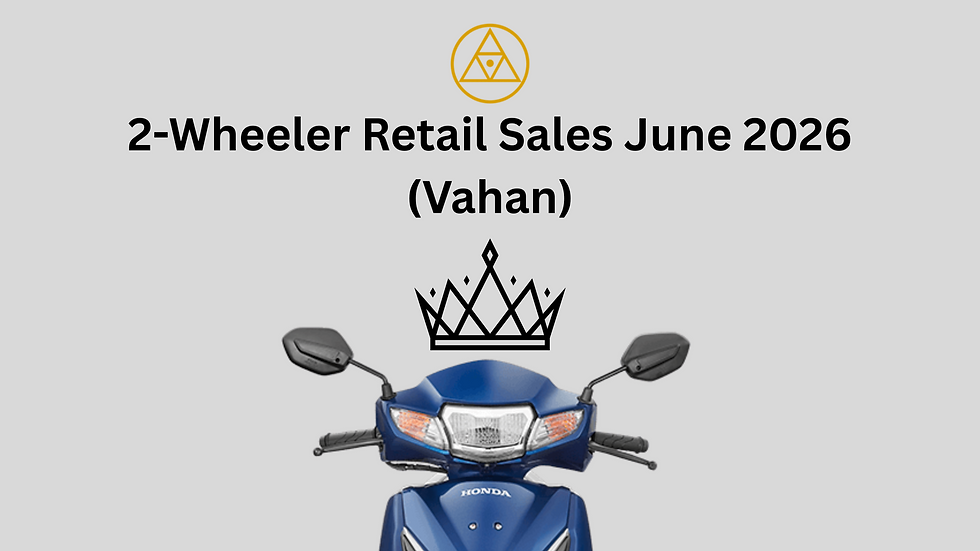 2-Wheeler Retail Sales June 2026 (Vahan Data)
