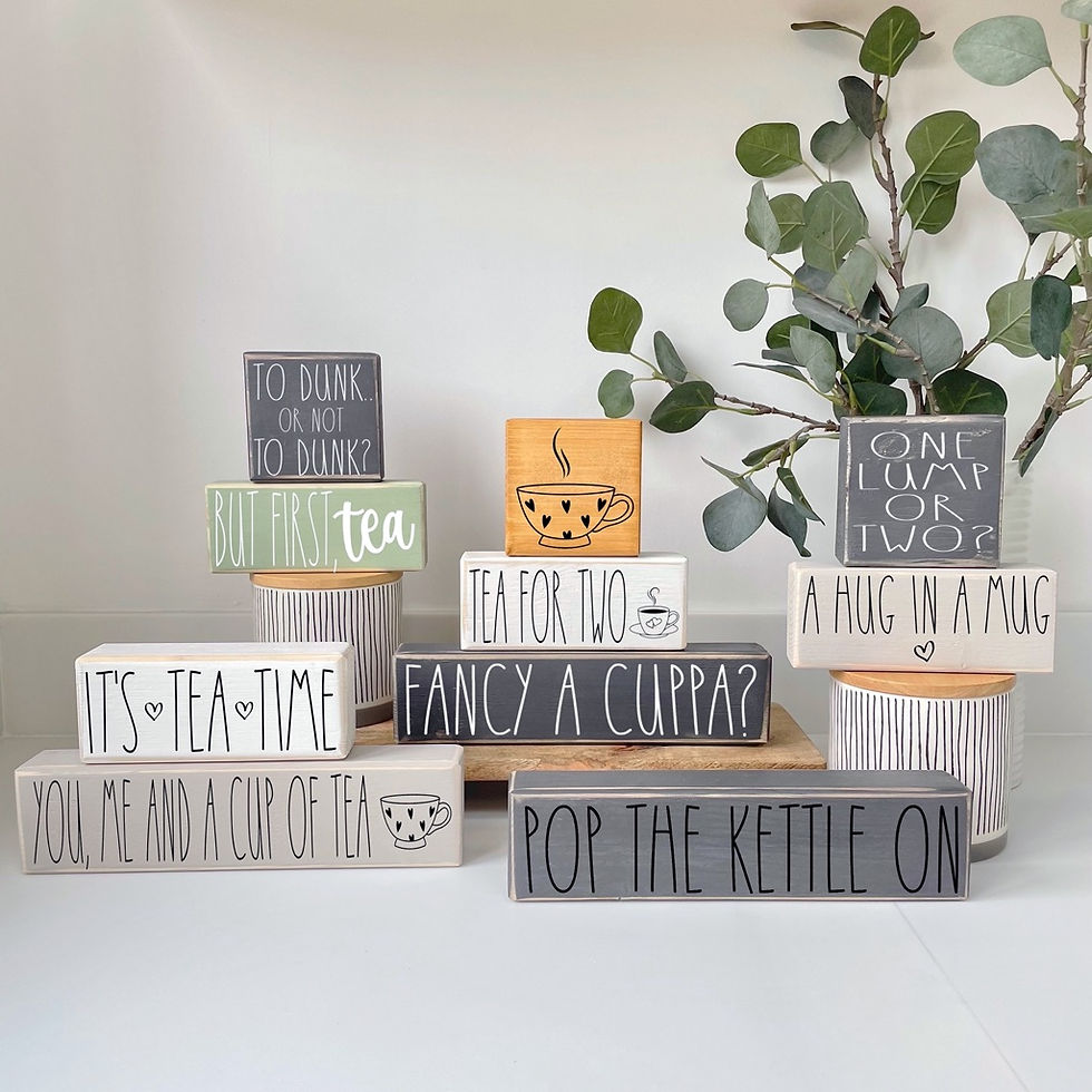 Thumbnail: Tea Block Wooden Signs