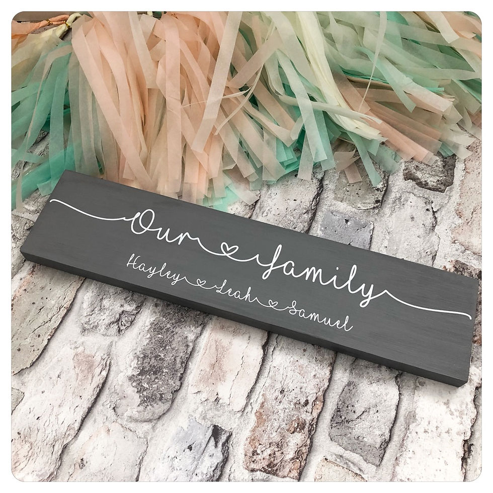 Thumbnail: Personalised Wooden Our Family Sign