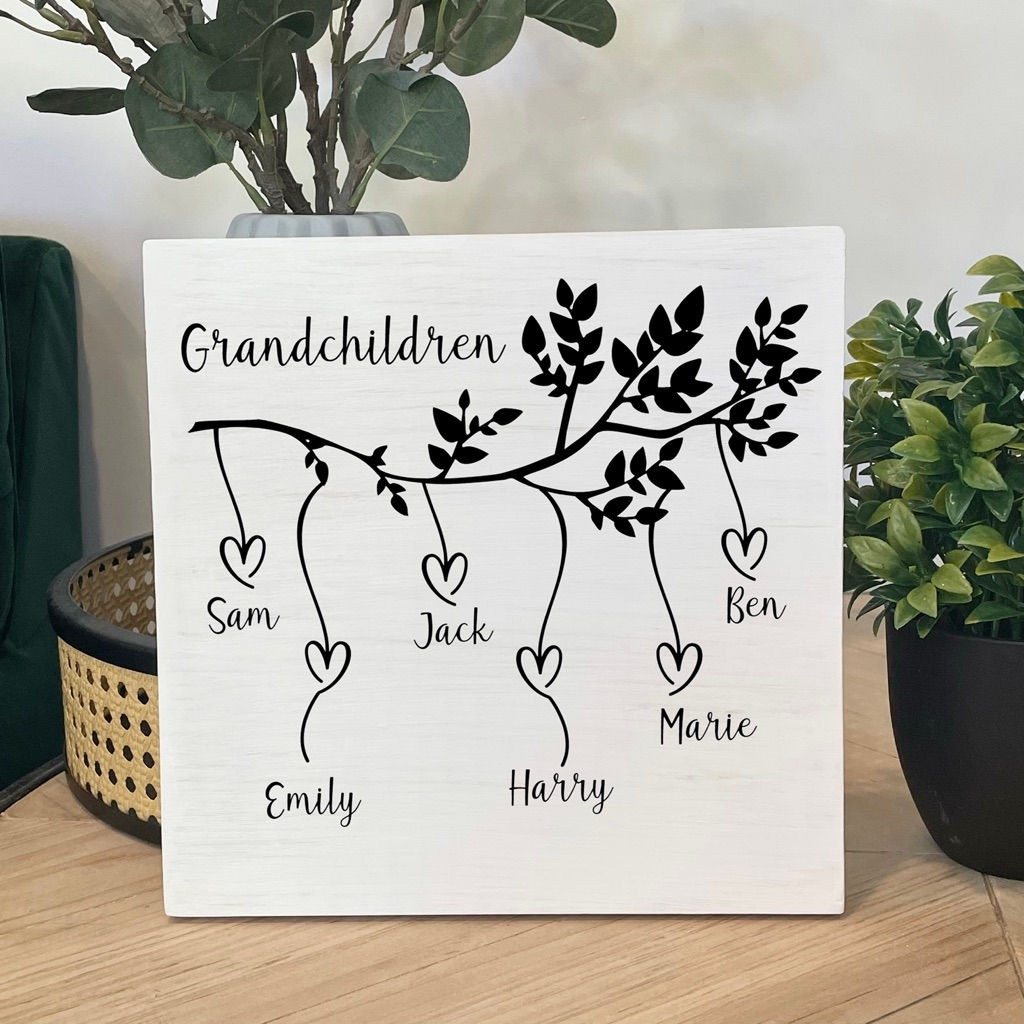 Grandchildren Personalised Branch Square Sign