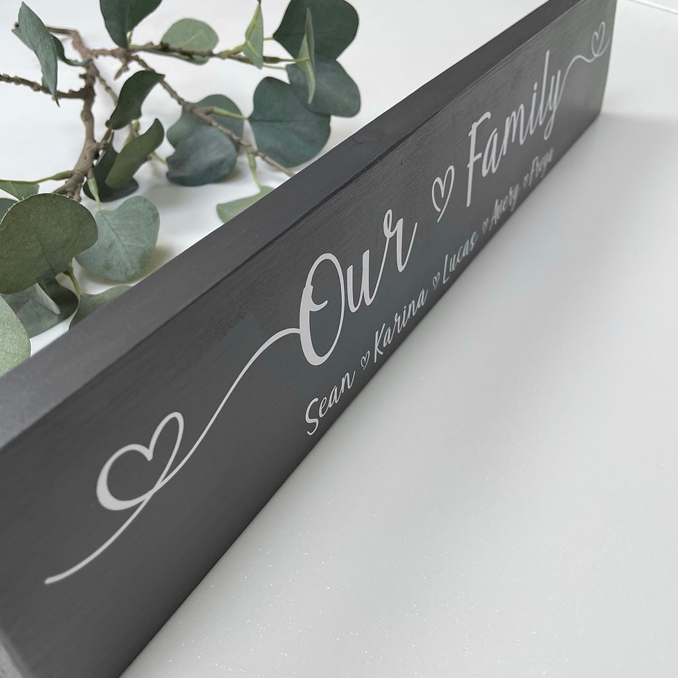 Thumbnail: Large Wooden Our Family Heart Sign