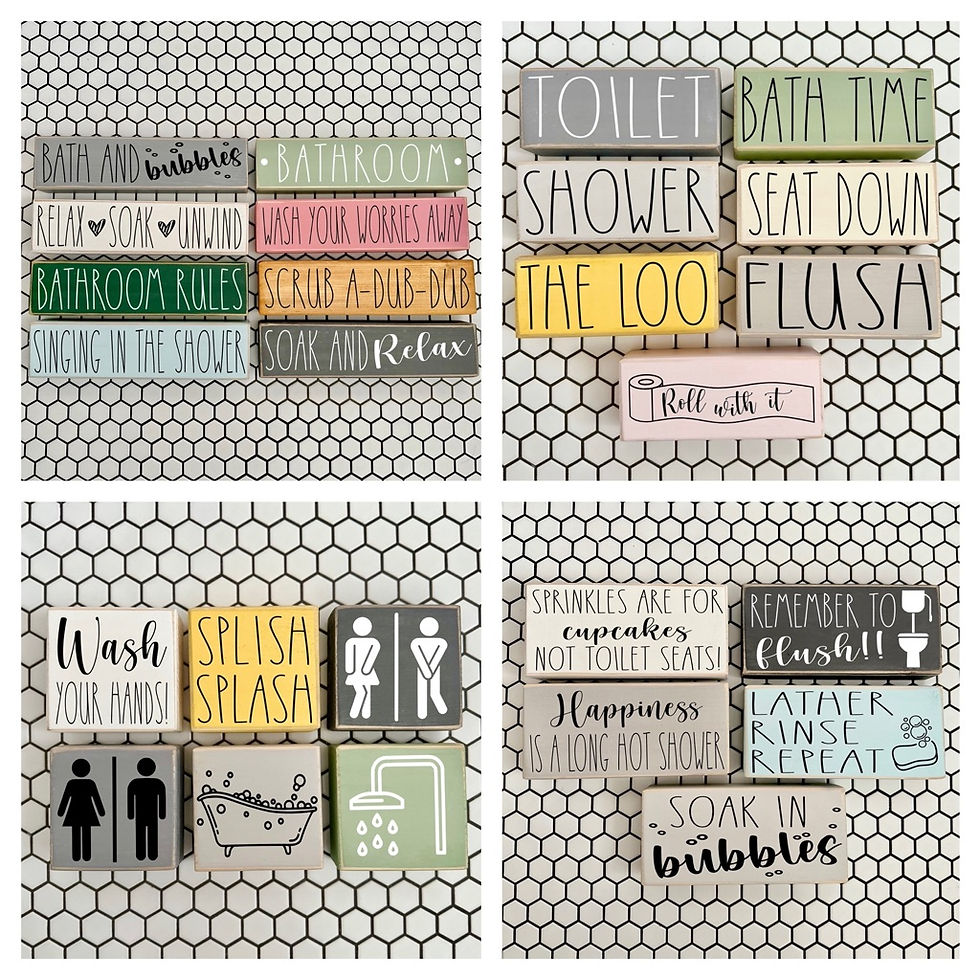 Thumbnail: Bathroom Block Wooden Signs
