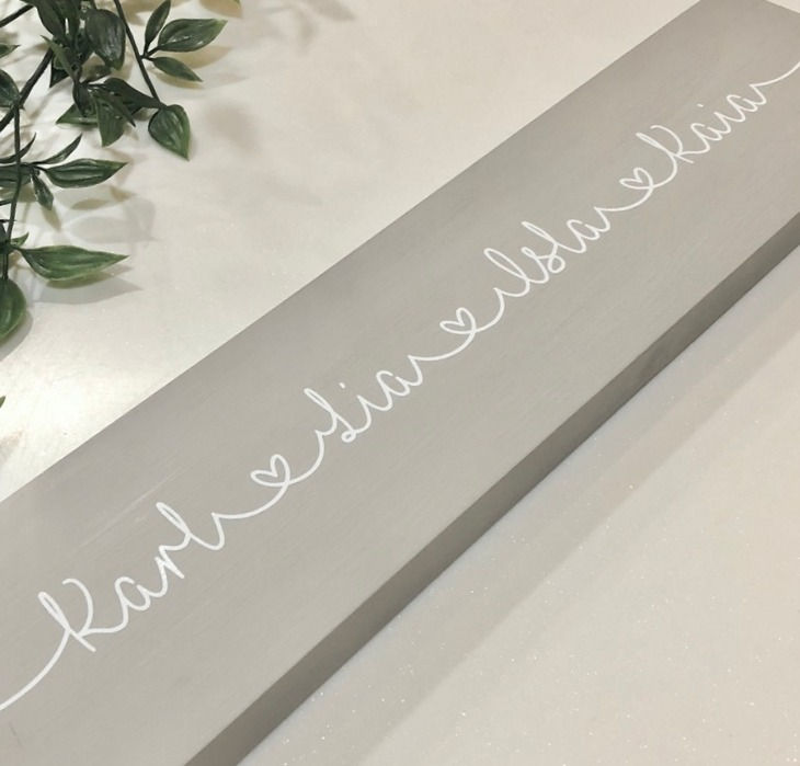 Thumbnail: Large Personalised Wooden 4 Name Sign