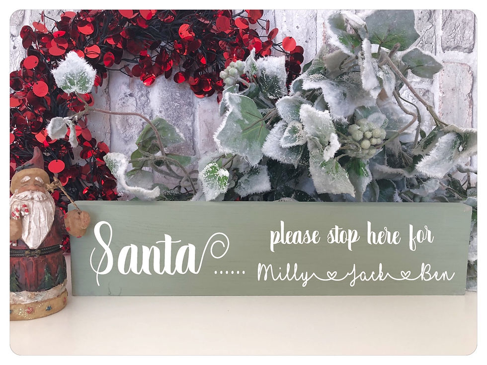Thumbnail: Personalised Santa Stop Here Wooden Sign