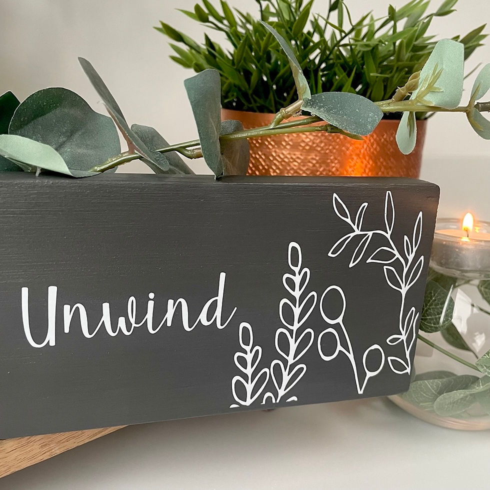 Thumbnail: Large Relax - Refresh - Unwind Botanical Wooden Sign