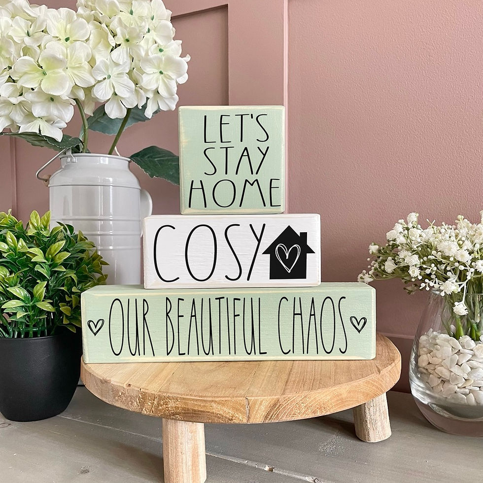 Thumbnail: Home - Hearts Stacking Block Wooden Signs