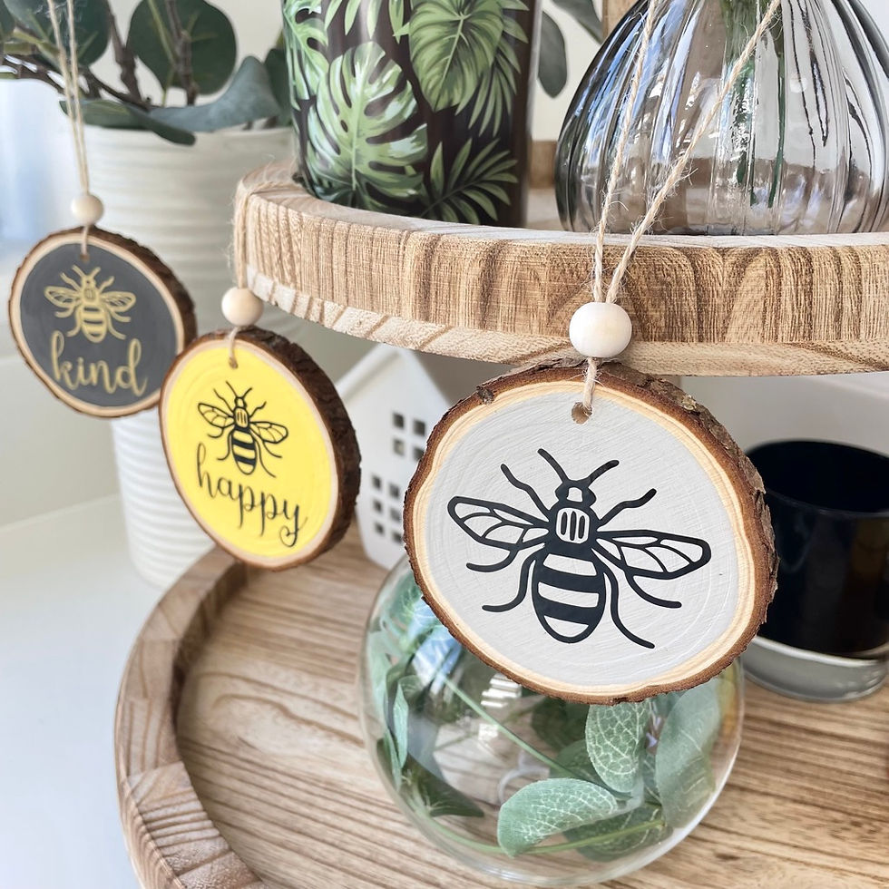 Thumbnail: Bee Wood Slice Hanging Decoration