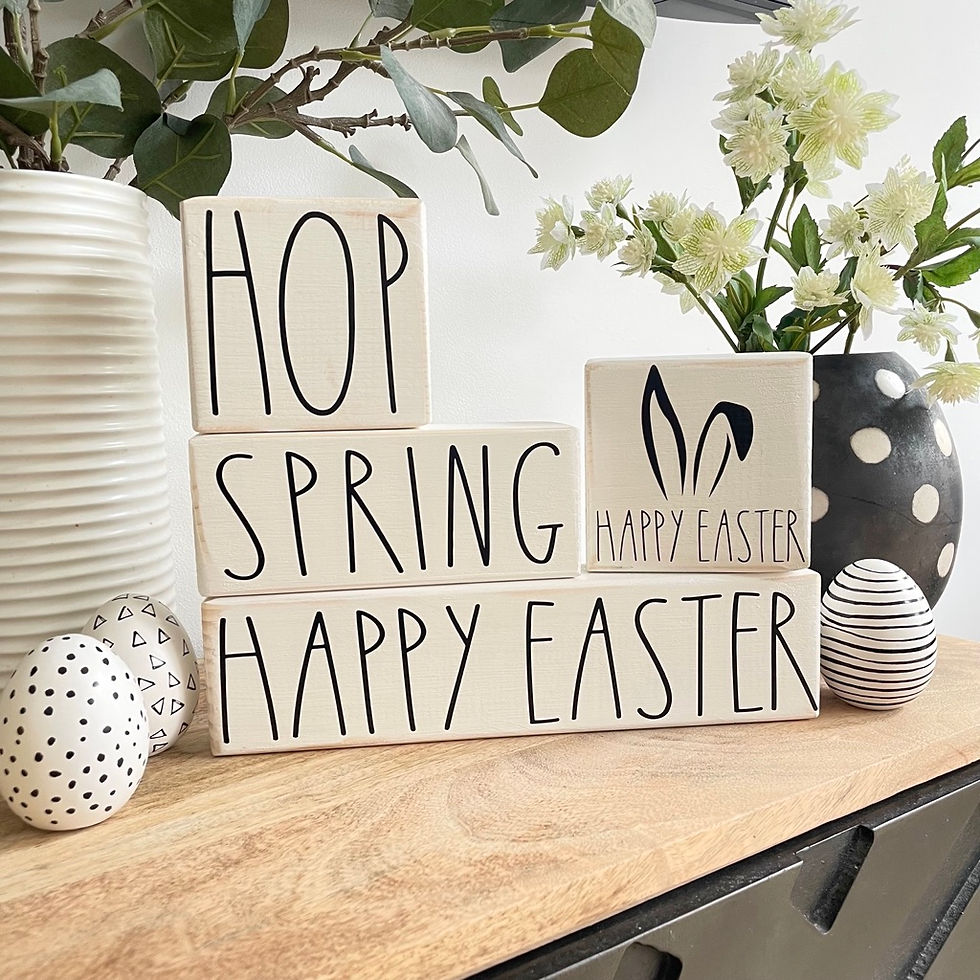 Thumbnail: Spring / Easter Stacking Block Wooden Signs