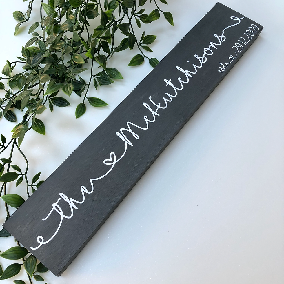 Large Personalised Wooden Surname Sign