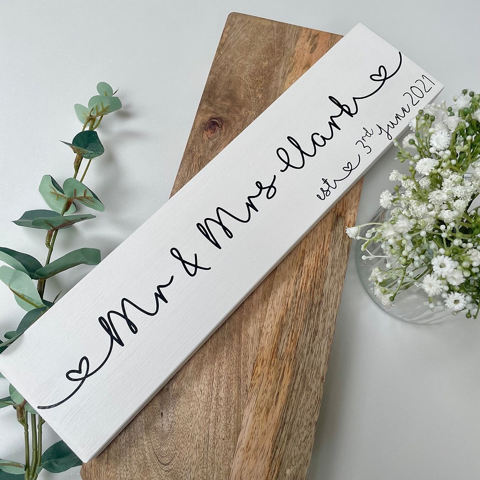 Large Personalised Wooden Mr & Mrs Sign