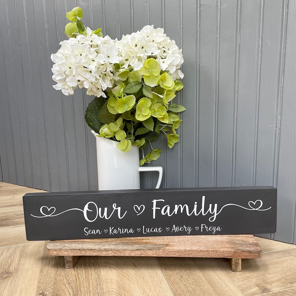 Thumbnail: Personalised Wooden Our Family Heart Sign