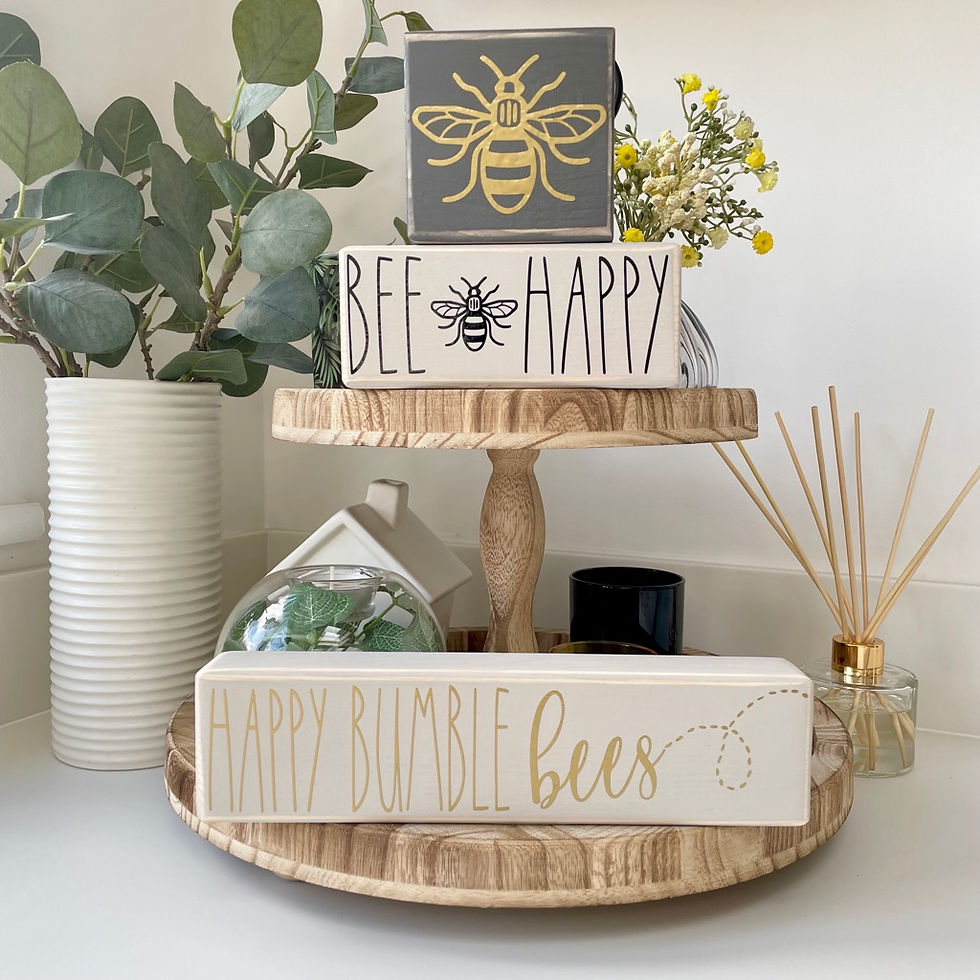 Thumbnail: Bee Stacking Block Wooden Signs