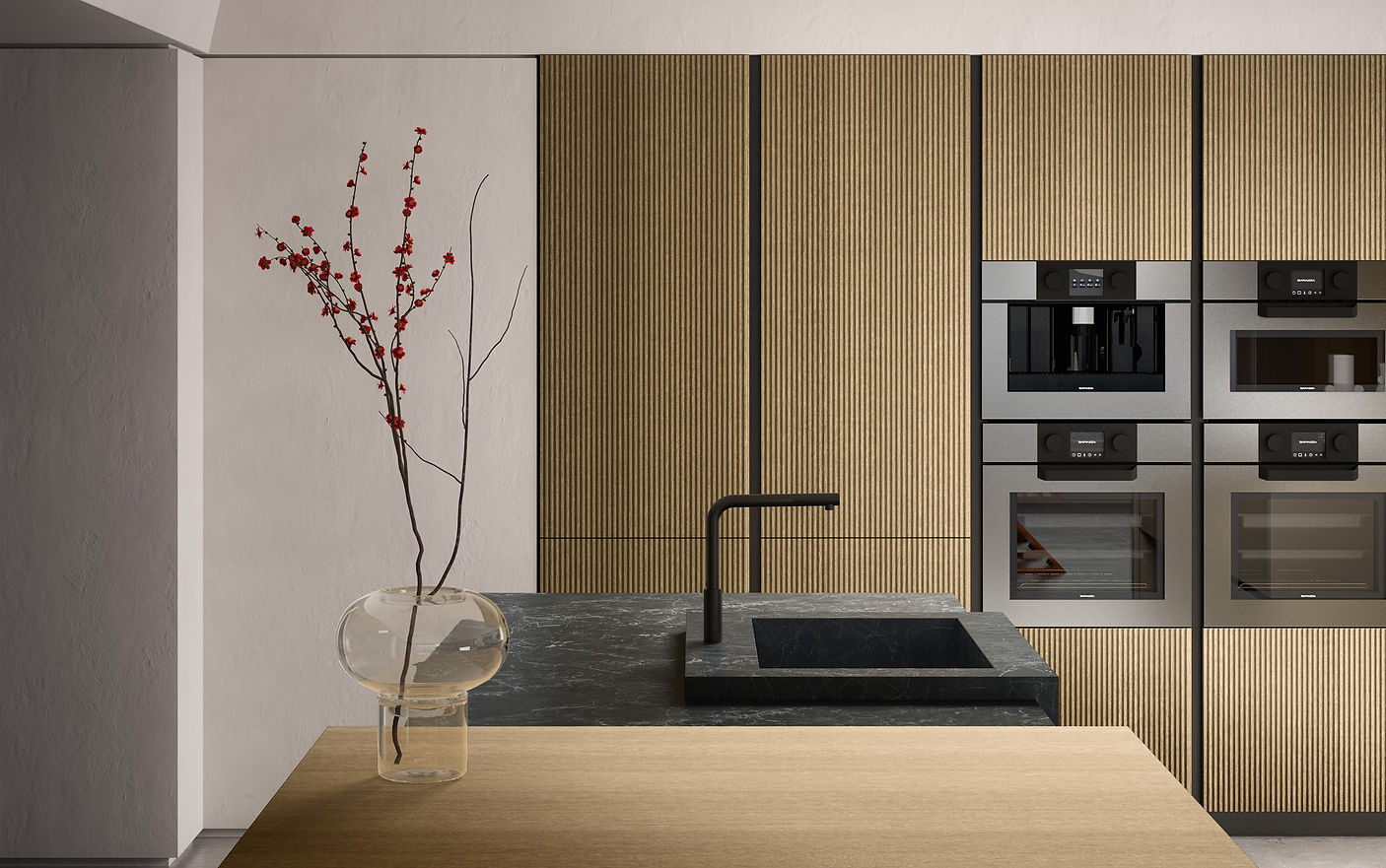 Modèle Riga chêne naturel et finition métal.