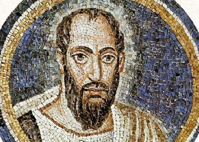 A mosaic portrait of the Apostle Paul.