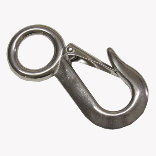 Stainless Steel Large Eye Hook with Safety Catch AP Lifting Gear