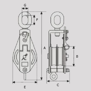 Thumbnail: Double Sheave Snatch Blocks c/w Swivel Oval Eye & Becket
