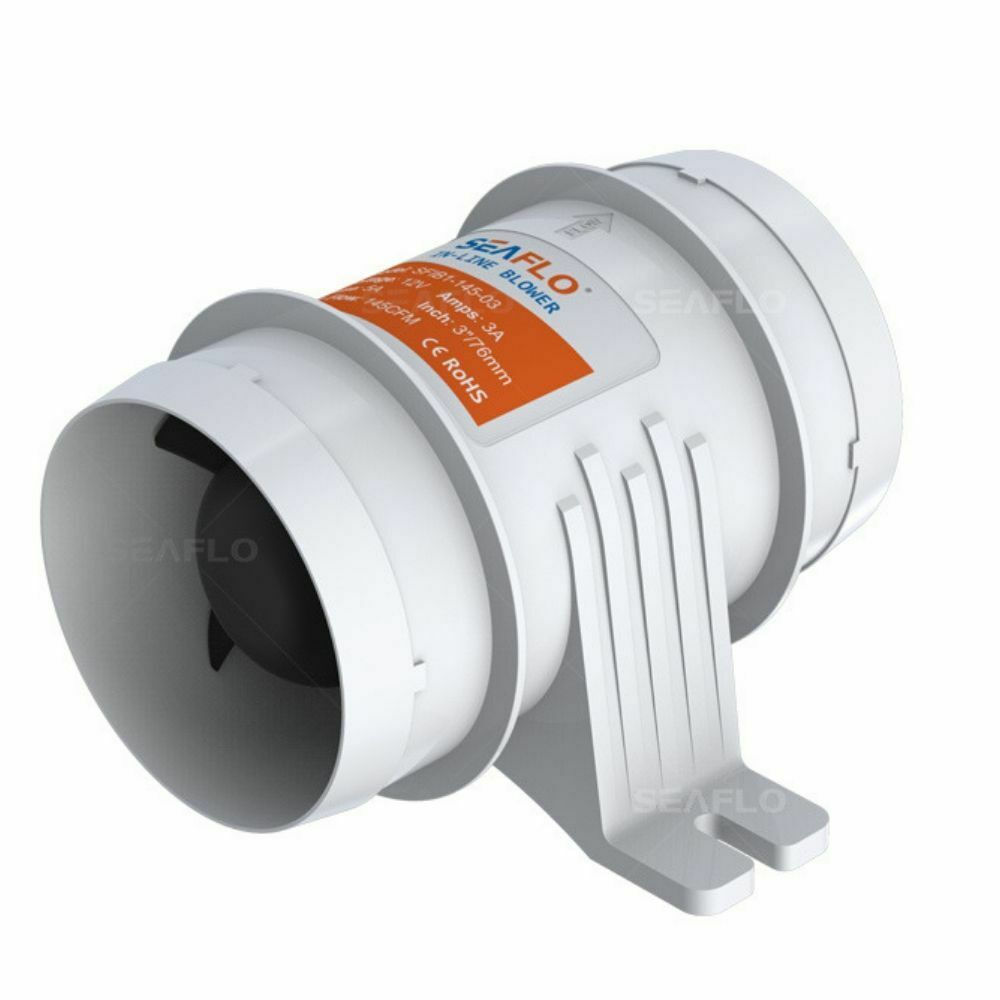 SLIM COMPACT IN LINE BLOWER MARINE  (12V & 24V)BOAT BILGE VENTILATION inline