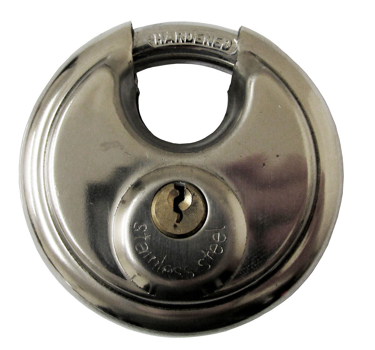 STAINLESS STEEL HARDENED 70mm ROUND DISCUSS PADLOCK