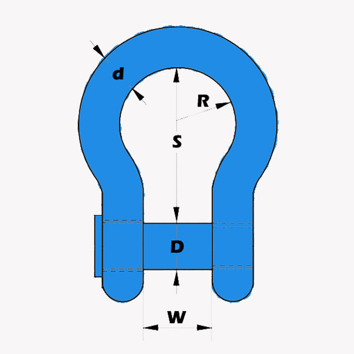 Thumbnail: Square Head Bow Shackle Blue Painted (Tested)