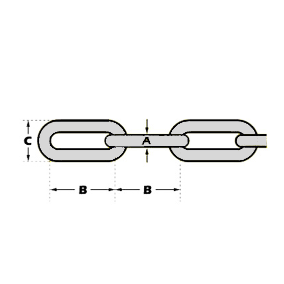 Thumbnail: Galvanised Long Link Chain To DIN766 Grade 30