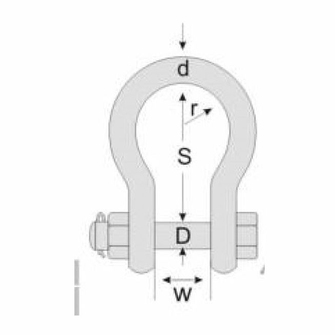 Thumbnail: Stainless Steel Load Rated Safety Bow Shackle
