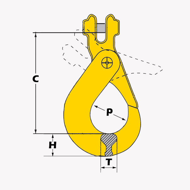 Thumbnail: Grade 8 Clevis Self Locking Hook with Grip Latch