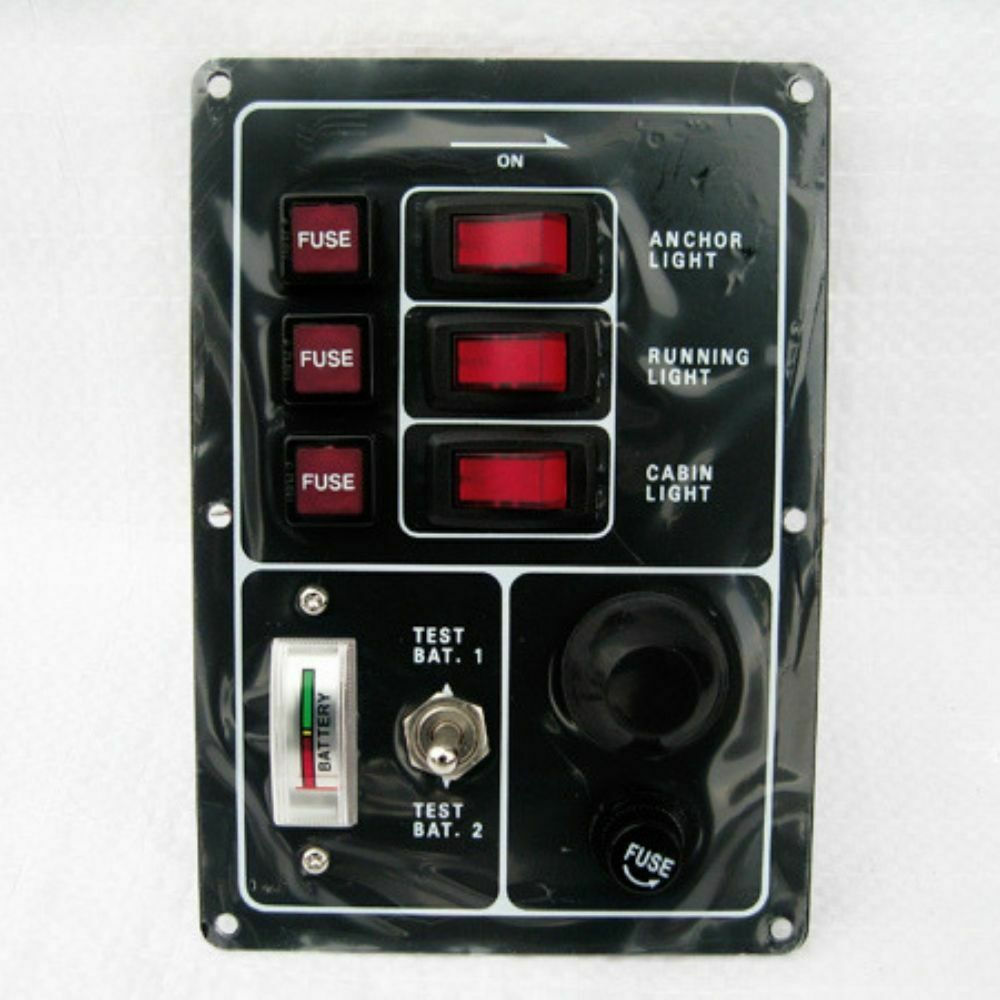 3 GANG 12v WATER RESISTANT MARINE SWITCH PANEL