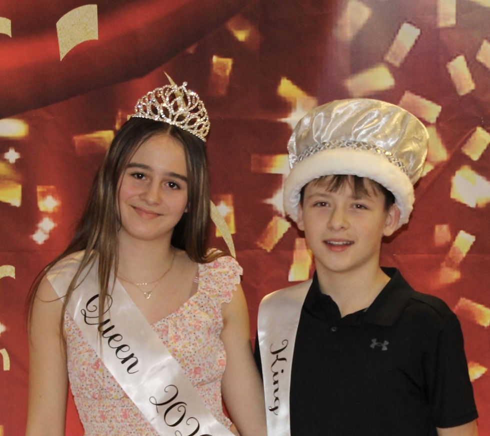 Watervliet Middle School's King and Queen of Hearts are Annabelle Butler and Kobe Dew