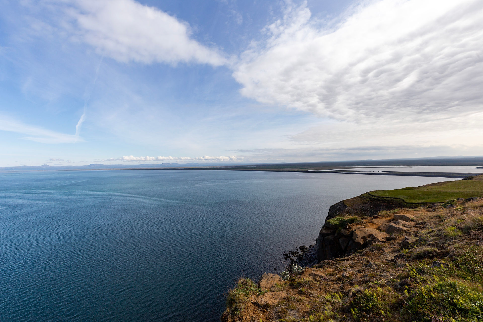 Vue panoramique sur la baie de Husavik en Islande