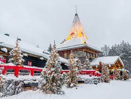 A picturesque view of Santa Claus Village in Lapland.