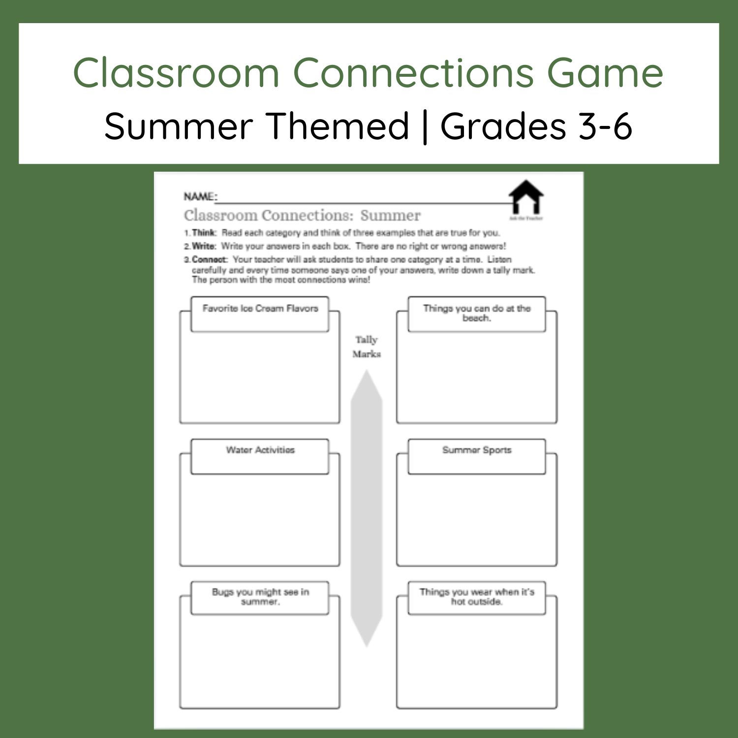 Classroom Connections: Summer Edition | Icebreaker Activity | Grades 3-6