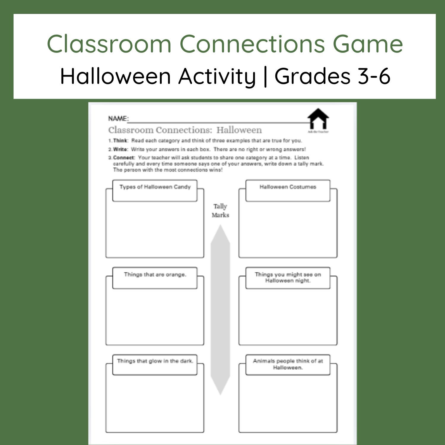 Classroom Connections: Halloween | Fun Community Building Activity | Grades 3-6