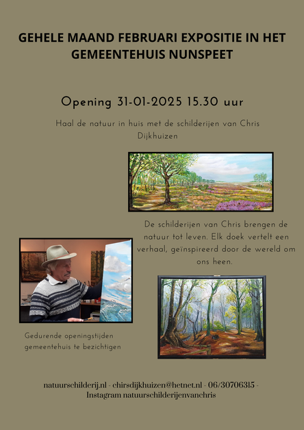 Tentoonstelling KunstKring Nunspeet in hal gemeentehuis