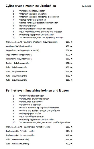 Preisliste_Ventilüberholung_2025_Jahresinspektion_Durchsicht_Reparatur_Trompete Kornett Fl