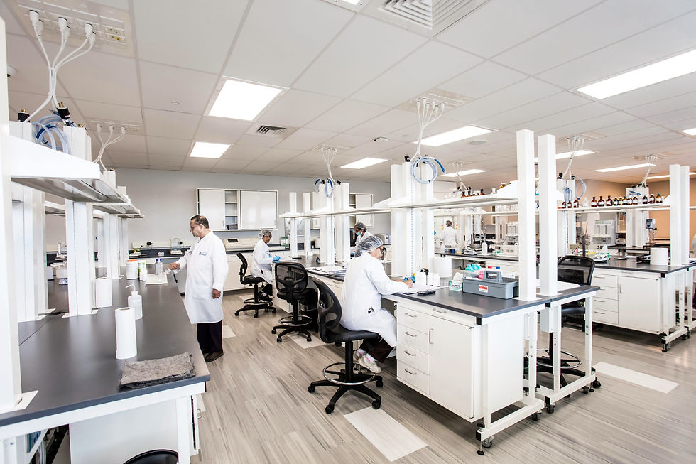 Modular and flexible casework for a lab project at Guardian Drug, designed by KSD Architects.