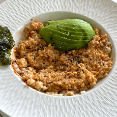 Riz saumon sauce sriracha