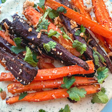 Carottes rôties à la crème de lait de coco et fêta 