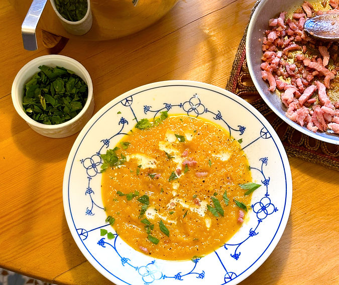 Soupe d'automne aux petits lardons