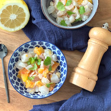 Tartare de daurade, orange et noisette