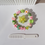 Thumbnail: White spring floral cat mirror brush comb decorated with imitation cream glue front view