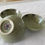 Thumbnail: 2 Small Flower Ceramic Bowls - Olive Green