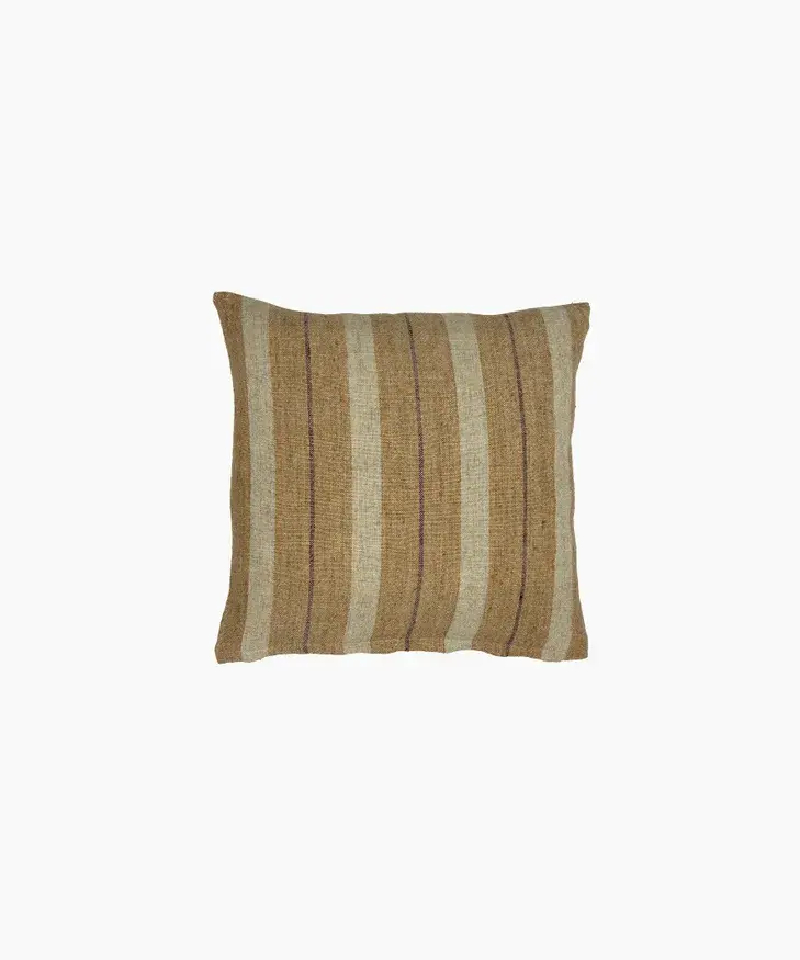 Marigold Linen Multi Stripe Cushion cover by French Country