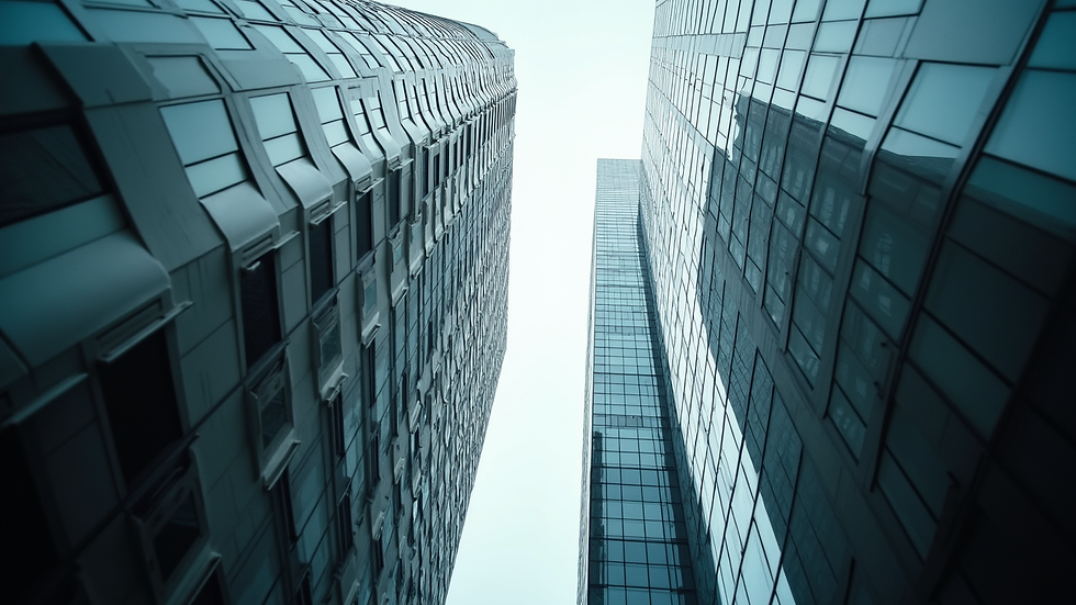 Eye-level view of a modern office building in Jakarta