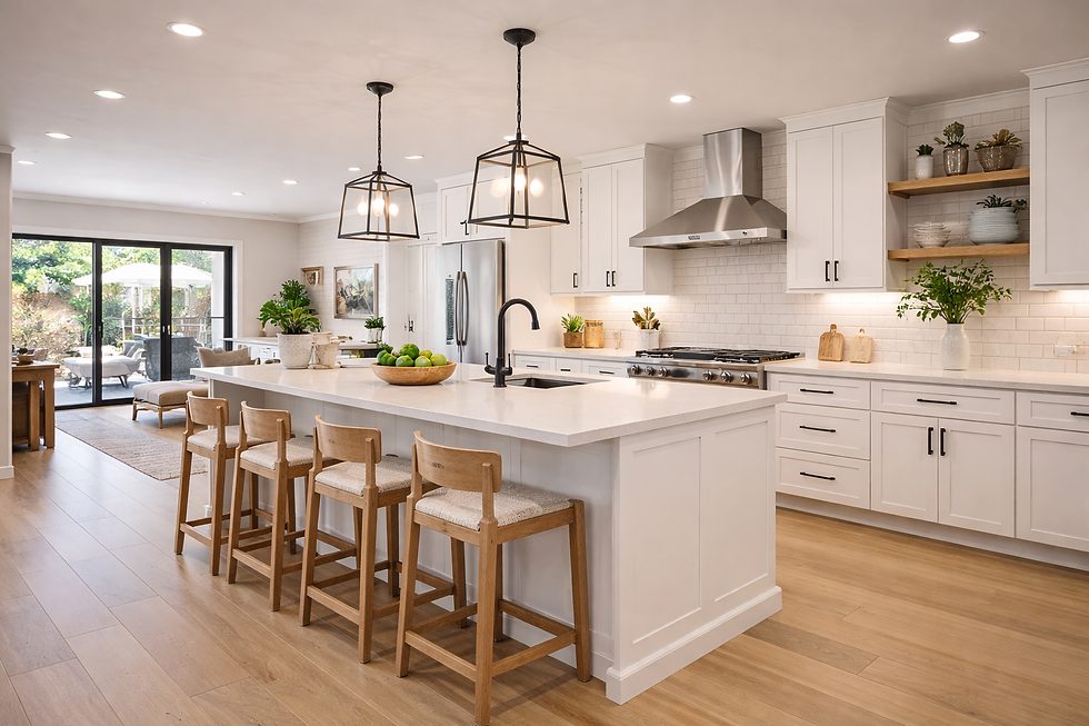 Modern open-concept kitchen with island