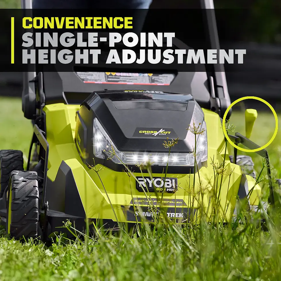 Thumbnail: RYOBI 80v Hp brushless 30″ self-propelled dual-blade lawn mower kit