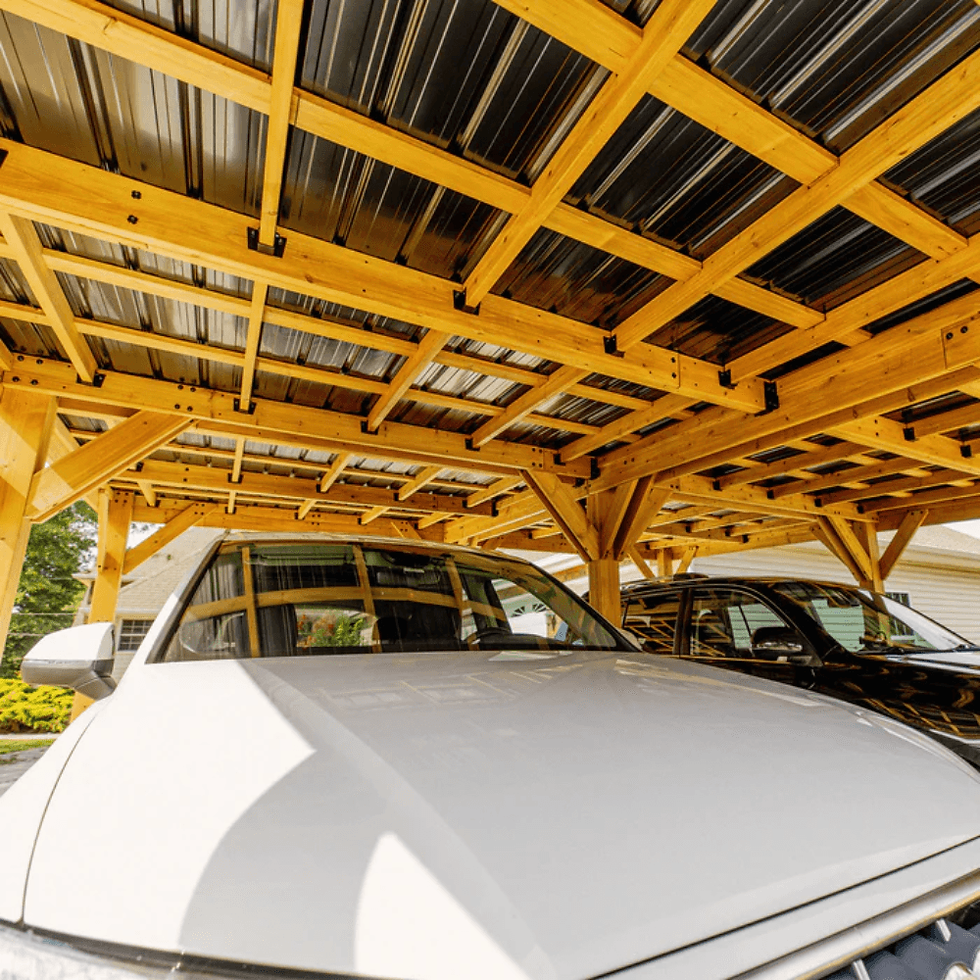Thumbnail: Backyard Discovery Kingsport Cedar Wood Carport with Steel Roof