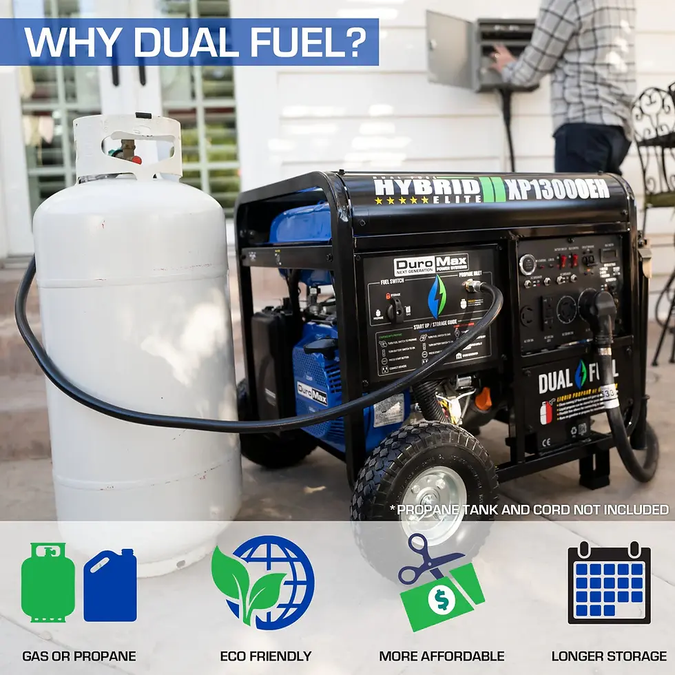 Thumbnail: DuroMax 13,000 Watt Dual Fuel Portable Generator XP13000EH