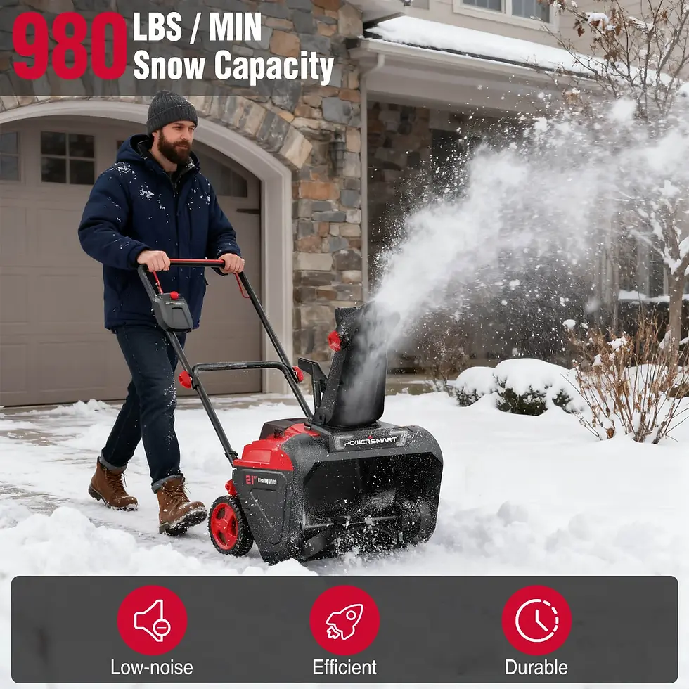 Thumbnail: 40V 21-Inch Single-Stage Cordless Snow Blower with Battery & Charger