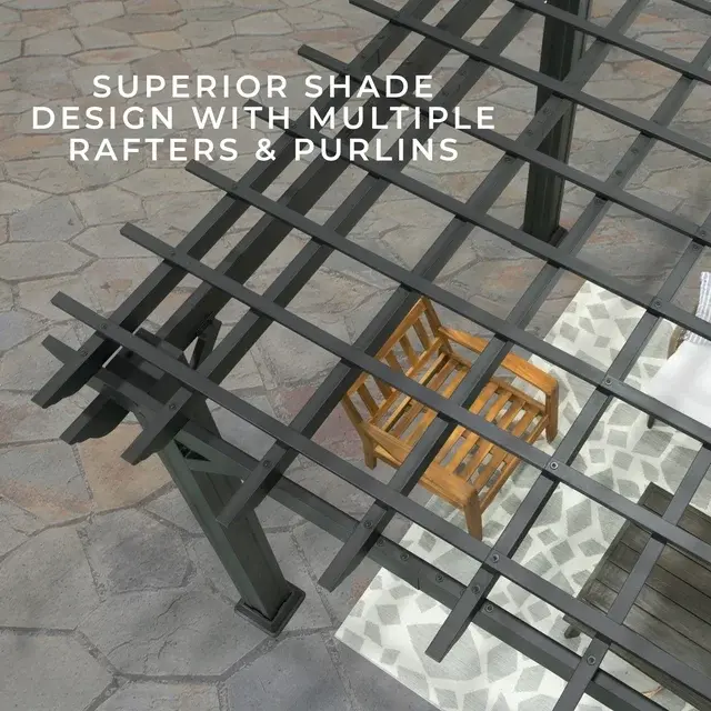 Thumbnail: Backyard Discovery 16′ x 12′ Stratford Traditional Steel Pergola